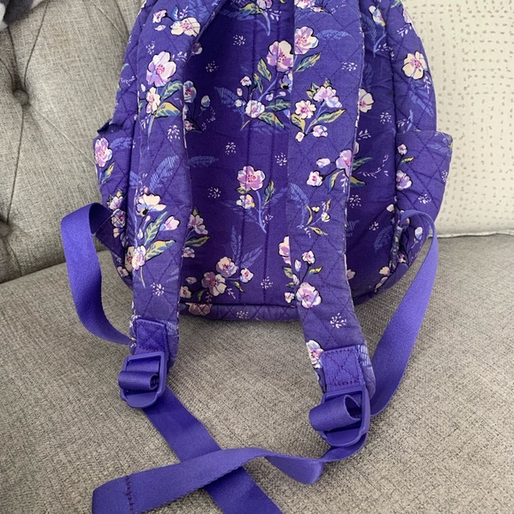 Vera Bradley Cotton Wild Roses Floral Small Travel Backpack - Picture 13 of 14